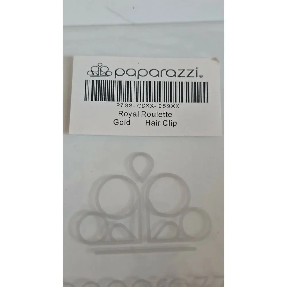 Paparazzi NWT hair clip Royal Roulette  gold